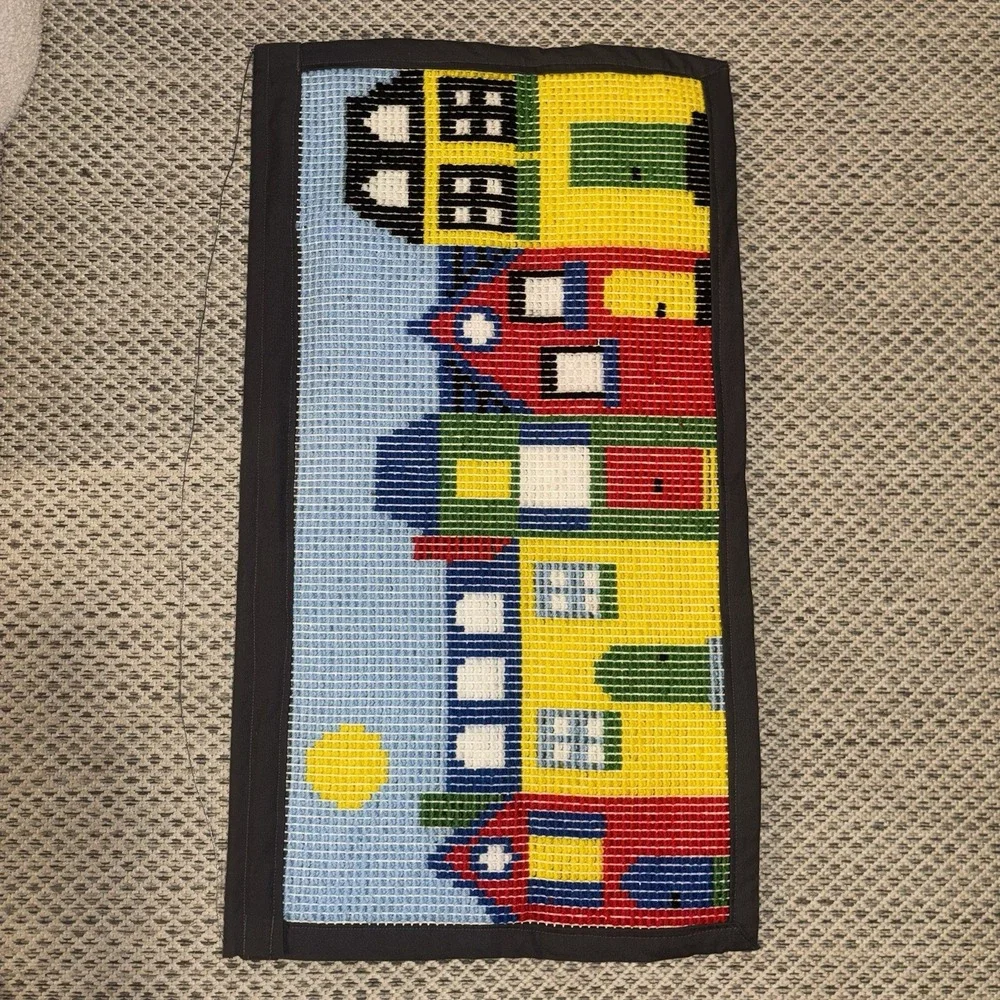 Latch Hook Wall Hanging Decoration Vintage Children Kids Colorful Neighborhood